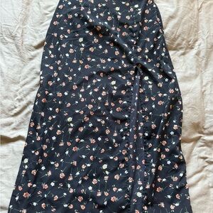 Floral Black Skirt